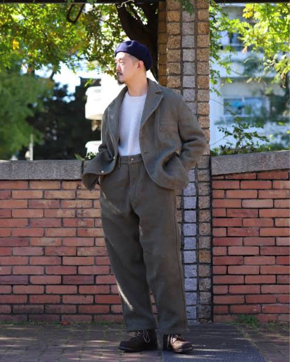 NIGEL CABOURN OX'ED SILVER FIREMAN PANT HEMP COTTON 34 ナイジェルケーボン オックスドシルバー パンツ 刺子 ポータークラシック ヘンプ拍卖