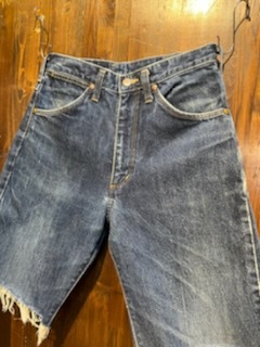 K450 メンズ パンツ Wrangler ラングラー デニム ハーフ ショート リメイク カットオフ 小さいサイズ / W29 全国一レターパック配送拍卖