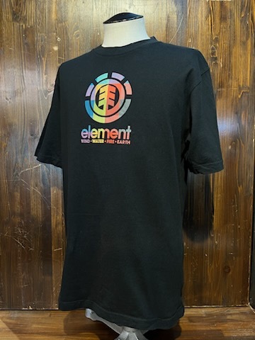 L306 メンズ Tシャツ ELEMENT エレメント 半袖 ブラック 黒 ロゴ プリント ストリート スケートボード / L 全国レターパック配送 拍卖