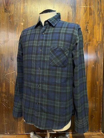 L325 メンズ シャツ GLOBAL WORK グローバルワーク 長袖 チェック 柄 グリーン 緑 ネル カジュアル / XS 全国一律レターパック配送拍卖