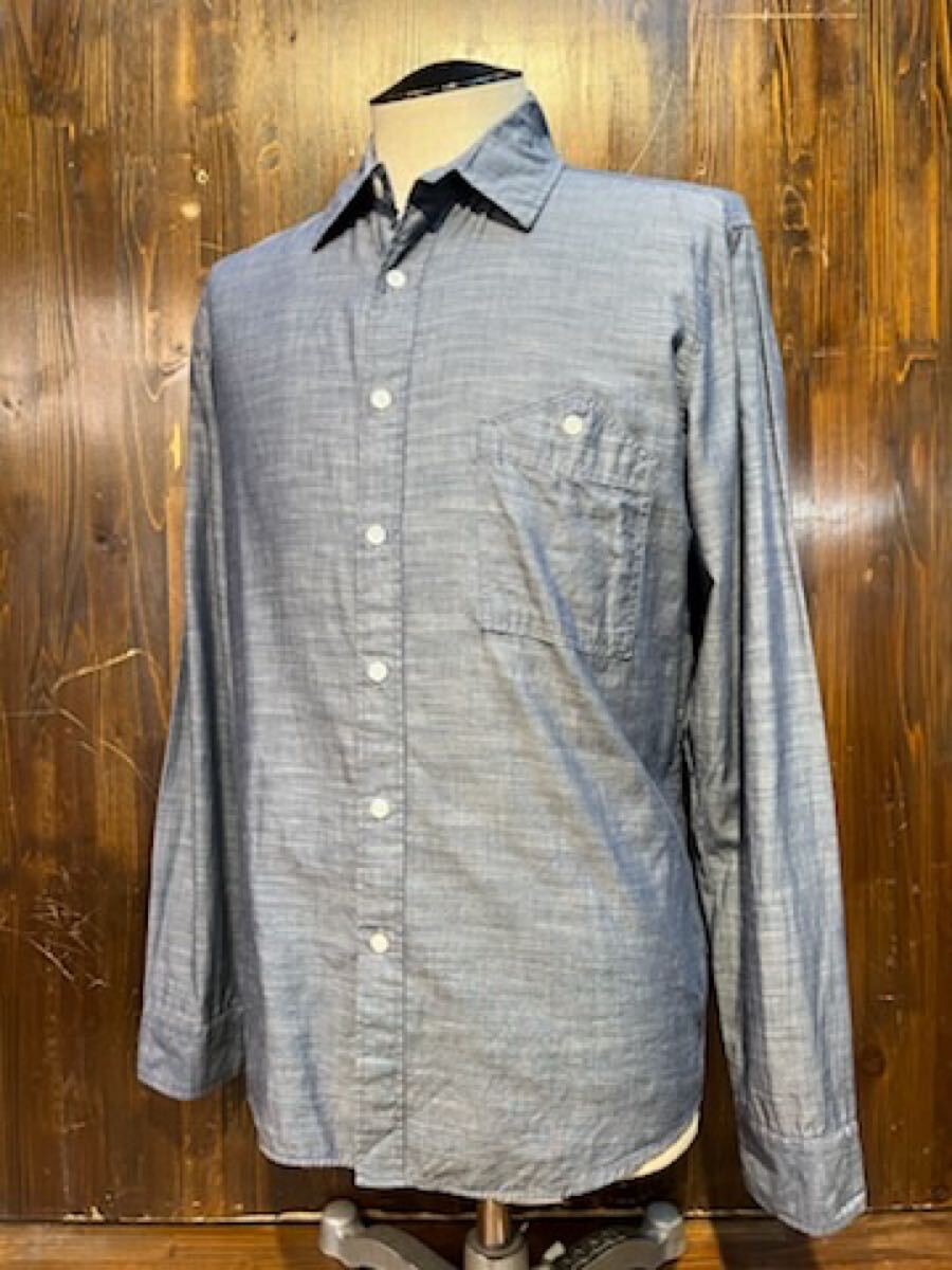 L551 メンズ シャツ ciaopanic チャオパニック 長袖 ネイビー 無地 シンプル アメカジ カジュアル 古着 / L レターパック発送拍卖