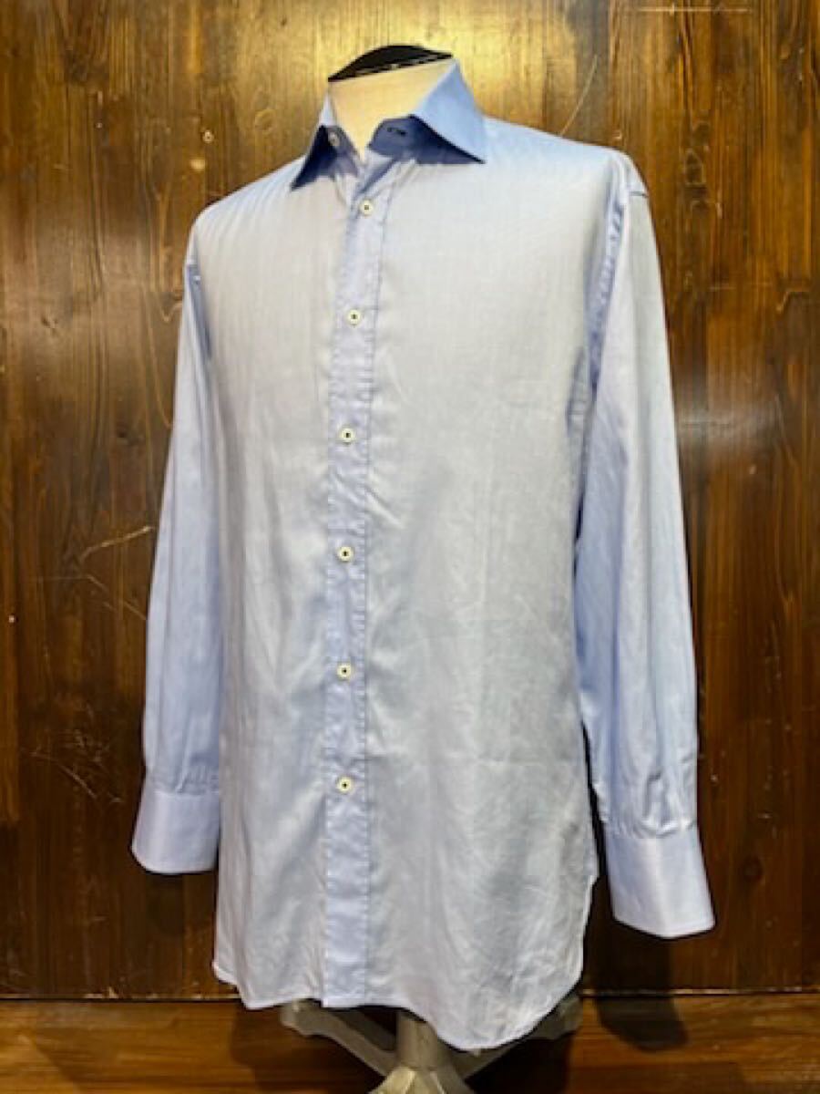 L550 メンズ シャツ ZARA MAN ザラ 長袖 シンプル ブルー ワイシャツ ビジネス カジュアル 古着 / M レターパック発送拍卖