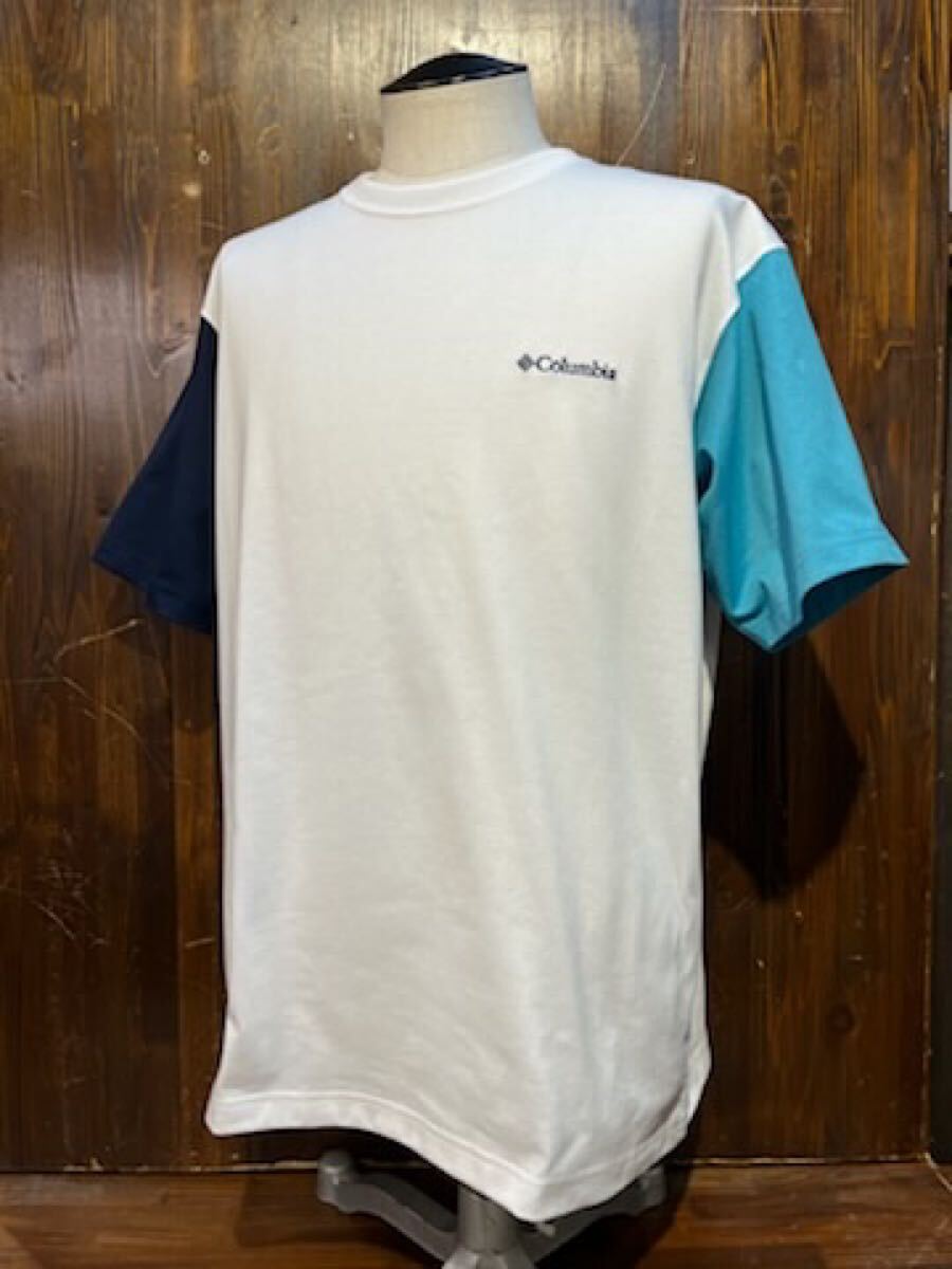 L538 メンズ Tシャツ Columbia コロンビア 半袖 ロゴ プリント クレイジーパターン アメカジ アウトドア 古着 / 約L レターパック発送拍卖