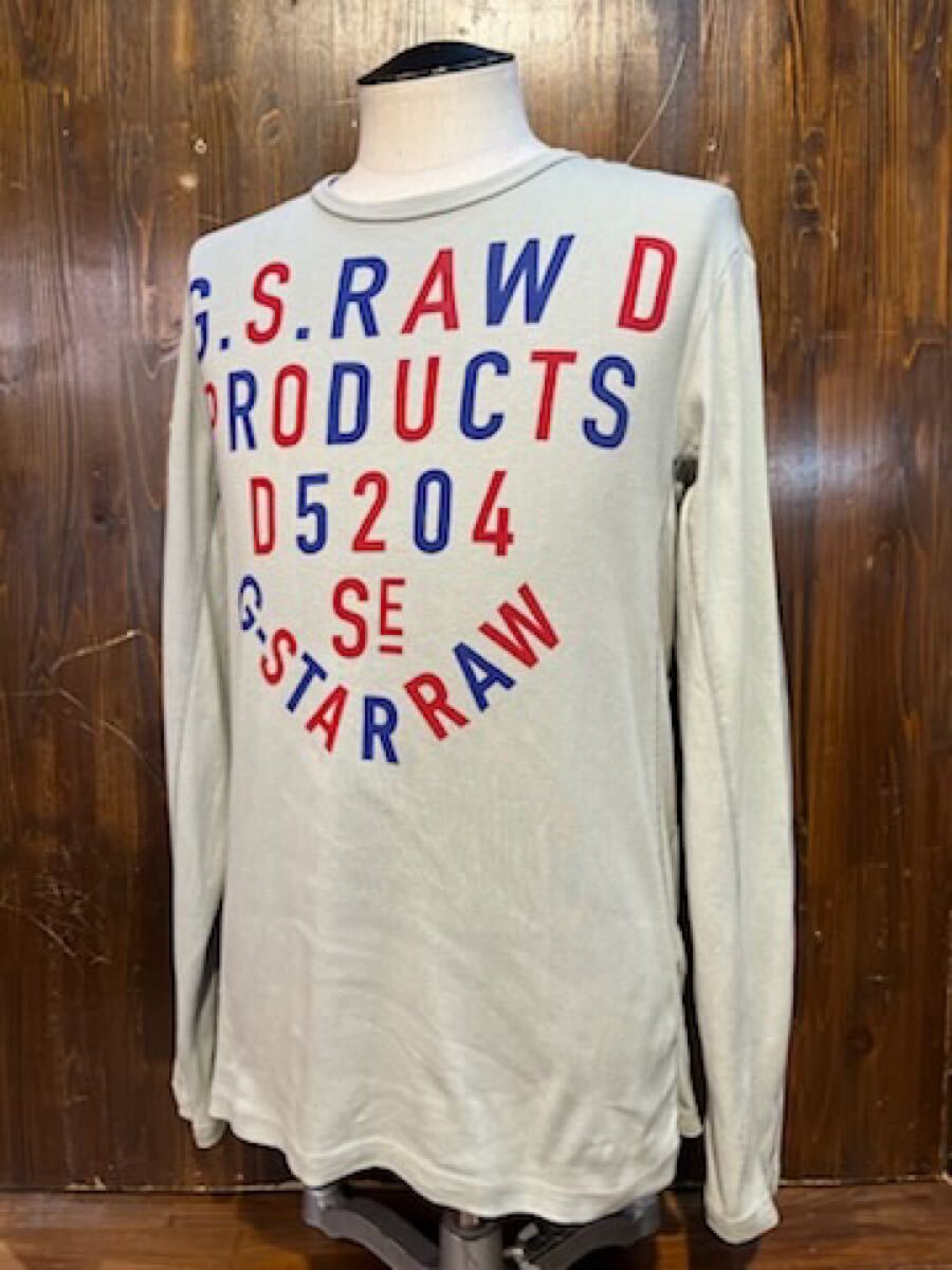 L528 メンズ Tシャツ G-STAR RAW ジースター ロウ 長袖 ロンT ロングスリーブ アメカジ カジュアル 古着 / 約M レターパック発送拍卖