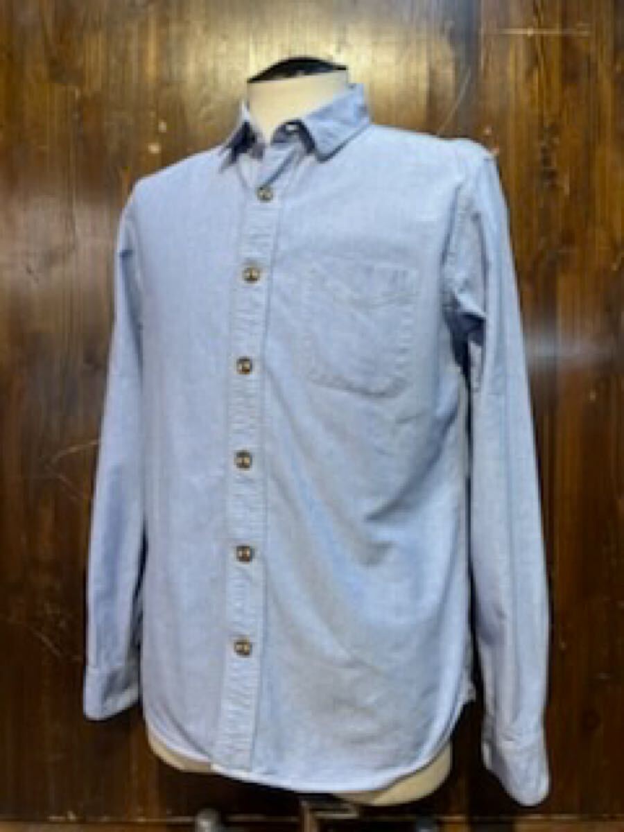 L523 メンズ シャツ BEAMS ビームス 長袖 無地 ブルー オックスフォード アメカジ カジュアル 古着 / M レターパック発送拍卖