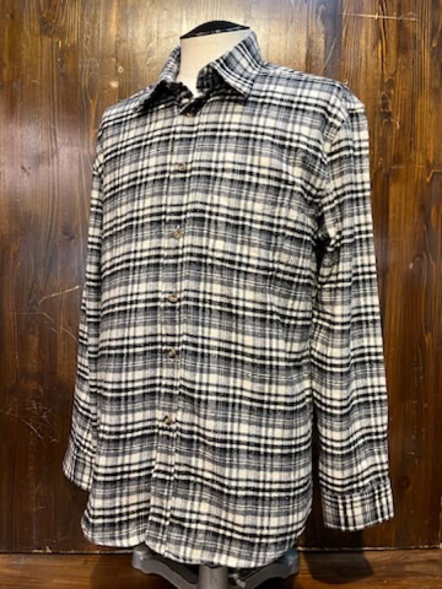 L415 メンズ ネル シャツ FIRSTDOWN ファーストダウン 長袖 チェック グレー アウトドア アメカジ 大きいサイズ / LL レターパック発送拍卖