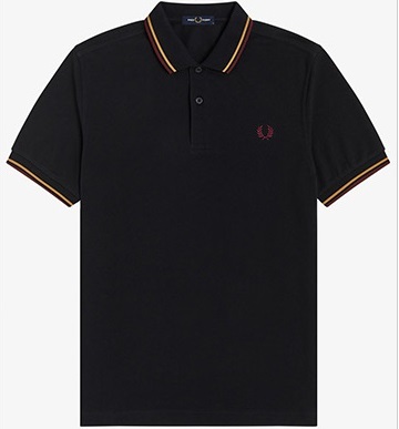 新品メンズポロシャツFREDフレッドペリー半袖Tシャツ色アイラインブラック黒M拍卖