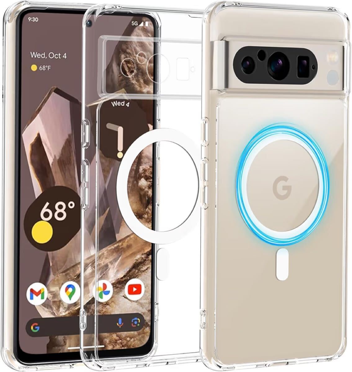 e-824 Google Pixel8 Pro ケース 【MagSafe対応】 OWKEY Pixel 8 Pro スマホケース 透明 黄ばみなし 薄型 軽量 マグネット搭載 グーグル 拍卖
