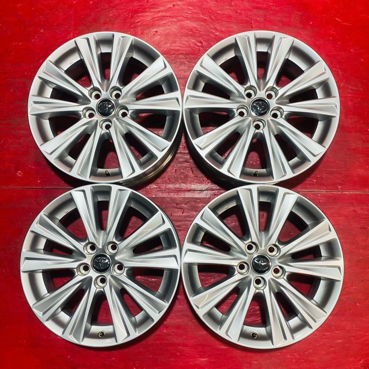 TOYOTA アルファード 30系 純正 ENKEI サイズ 18×7.5J PCD114.3 H5 OFF +45 ハブ径約60mm 傷汚れあり 4本セット拍卖