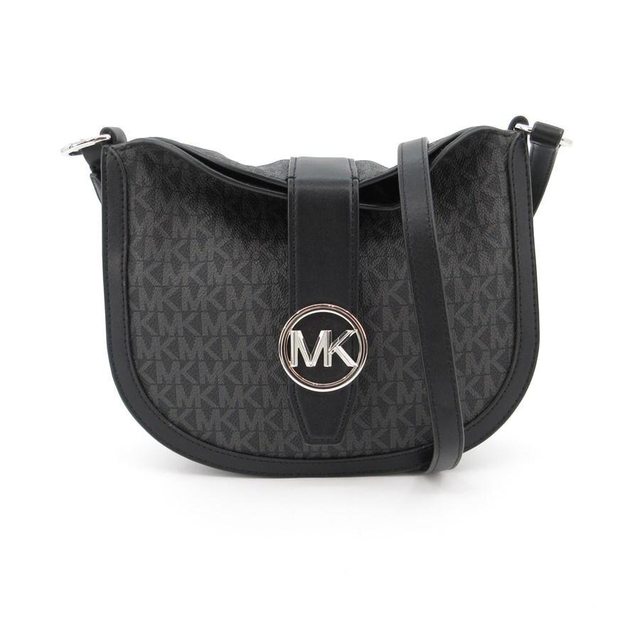 送料無料 超美品 マイケルコース MICHAEL KORS ショルダーバッグ ポシェット PVC レザー ブラック系 レディース拍卖
