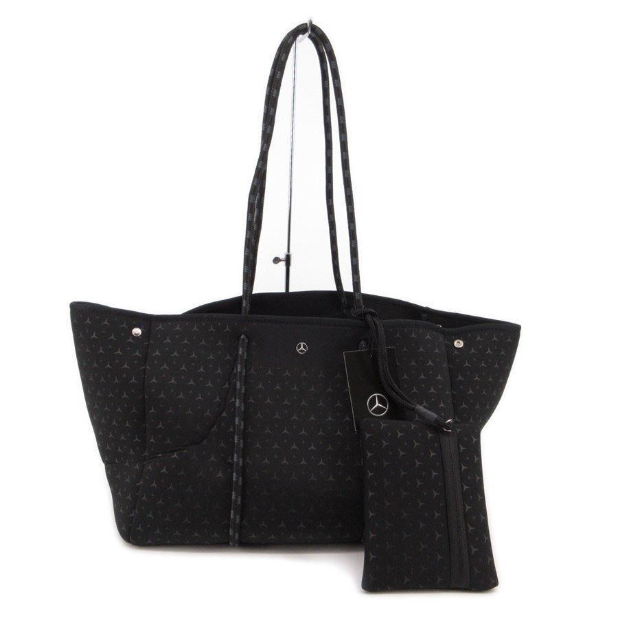 送料無料 超美品 メルセデスベンツ Mercedes-Benz トートバッグ ネオプレン ポーチ付き ブラック系 メンズ拍卖