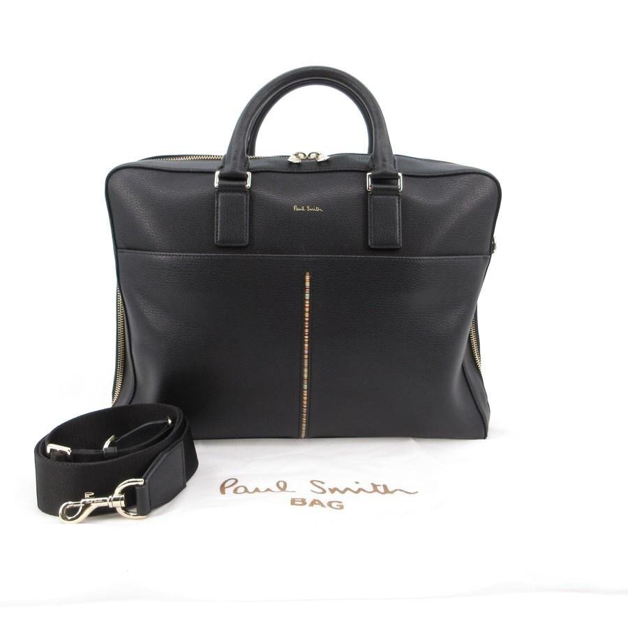 送料無料 美品 ポールスミス Paul Smith ビジネスバッグ 書類カバン ブリーフケース マルチストライプ レザー メンズ拍卖