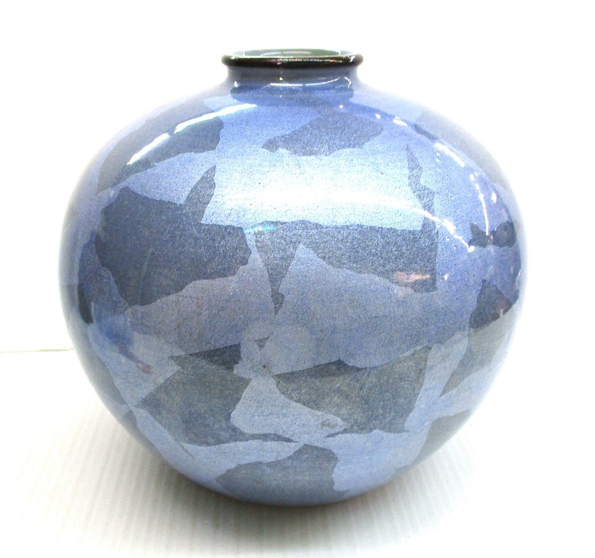 花瓶 九谷焼 宗秀 キスヨゴレ有 裏に名前等の記載有 φ22xH19cm 中古 100681 ★拍卖