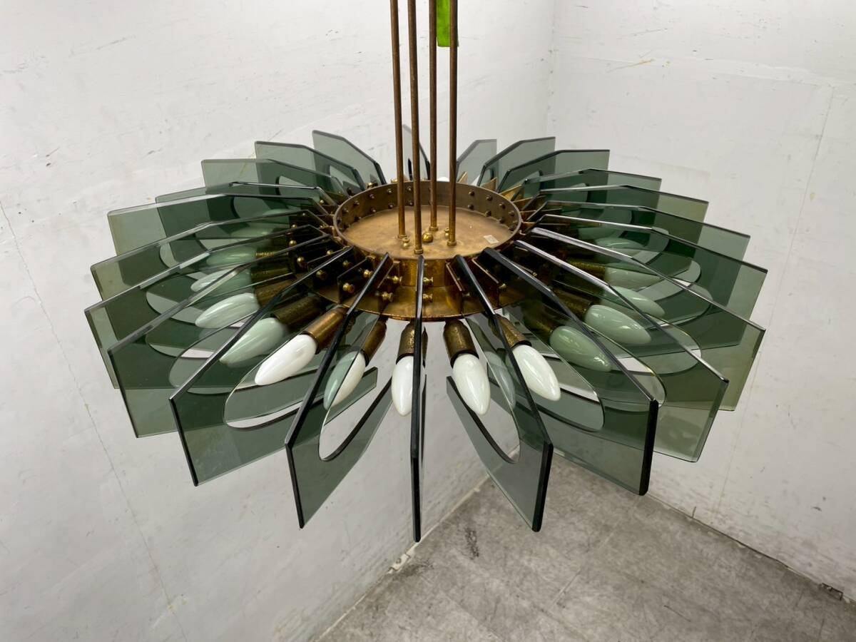 T7193☆美品☆FontanaArte☆ヤマギワ☆GioPonti☆ジオポンティ☆シャンデリア☆希少品☆ジノパロルド拍卖