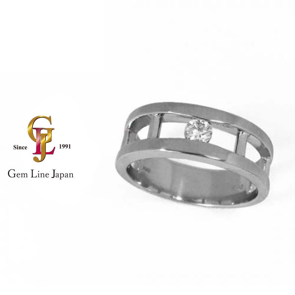 新品仕上済 10.04g 一粒 ダイヤモンド 0.20ct デザイン メンズ プラチナ リング拍卖