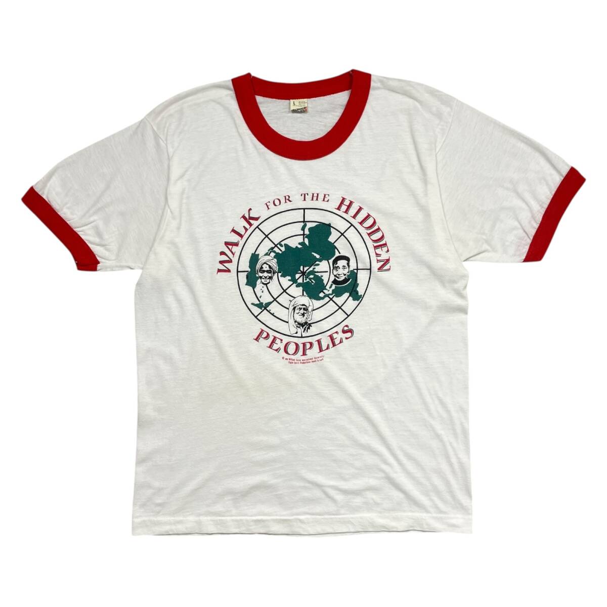 80s ウォーク フォー ザ ヒドゥン ピープルズ 1985 リンガー Tシャツ サイズ L アメリカ製拍卖