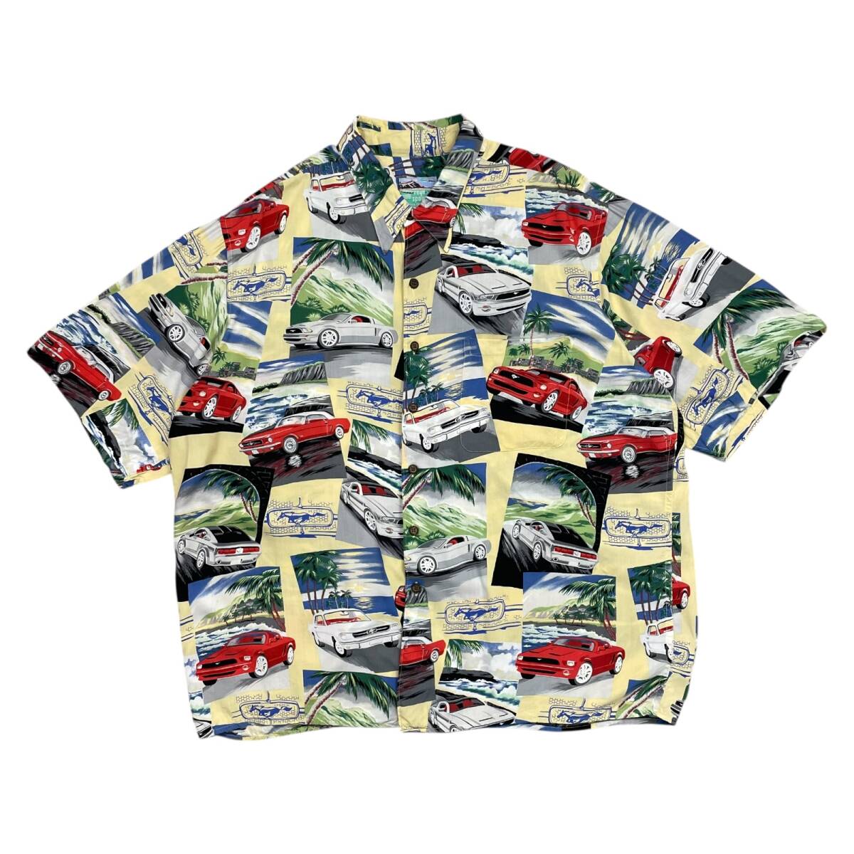 00s レインスプーナー ハワイアン マスタング 企業 ボタンシャツ アロハシャツ サイズ XL拍卖