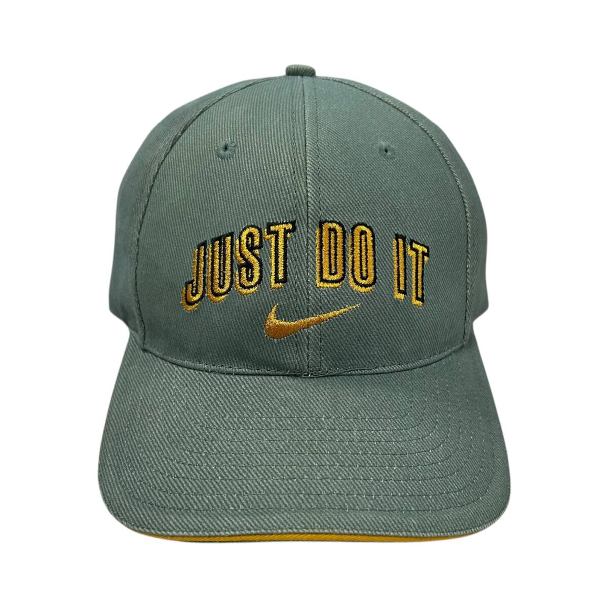 90s ナイキ JUST DO IT 刺繍 スナップバック キャップ サイズ フリー 緑 黄拍卖