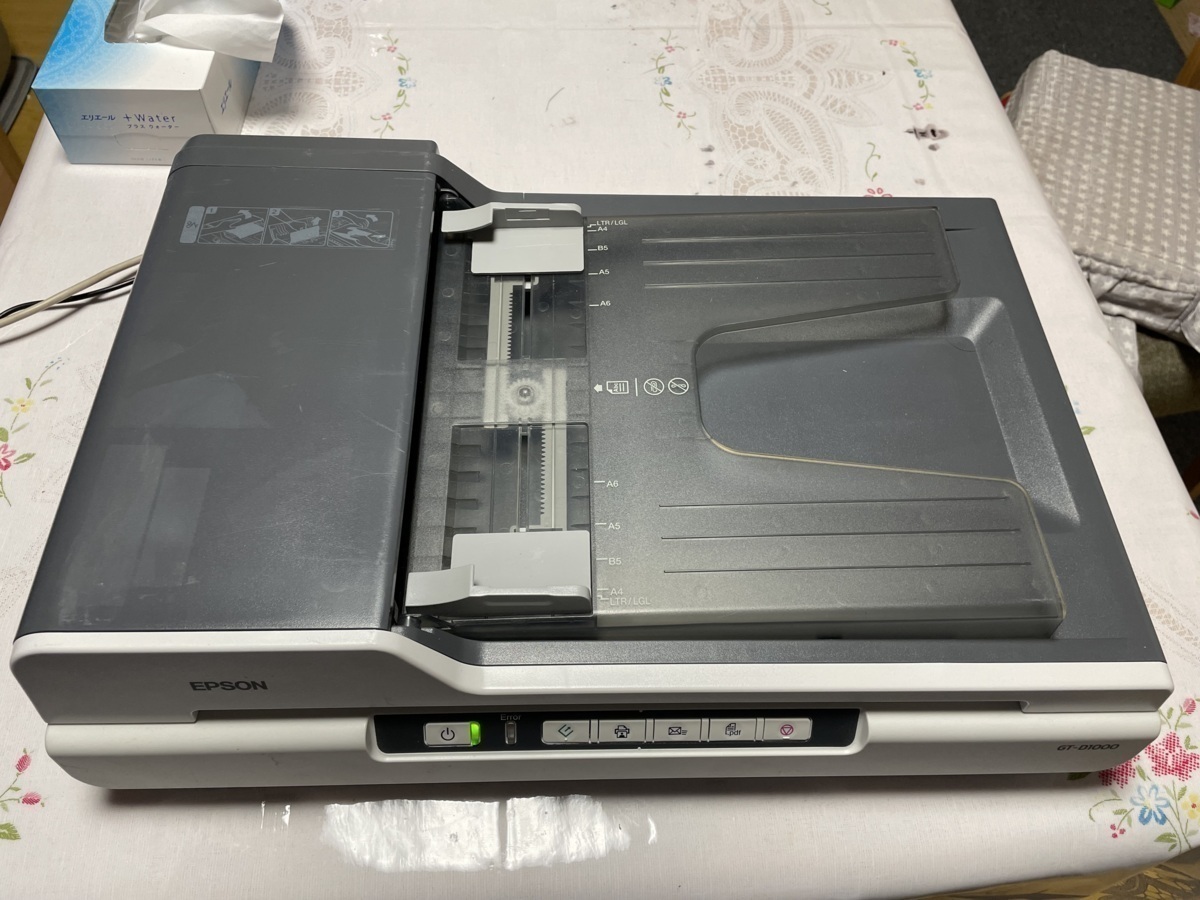 EPSON A4フラットベッド+ADF(オートドキュメントフィーダー)GT-D1000 ADFからのスキャン動作確認済み ACアダプター付属 拍卖