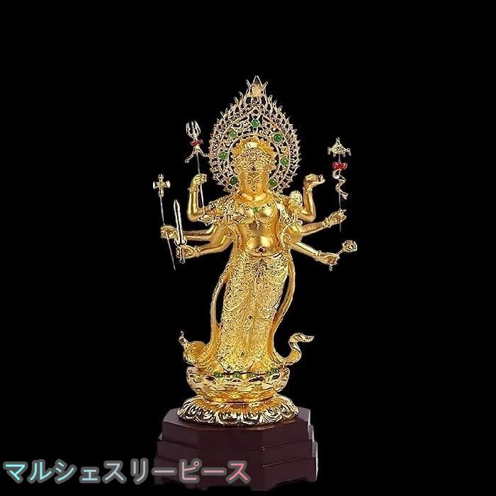 仏像 千手観音 千手観音菩薩 仏具 仏 仏様 彫刻 像 合金製 総高29cm拍卖