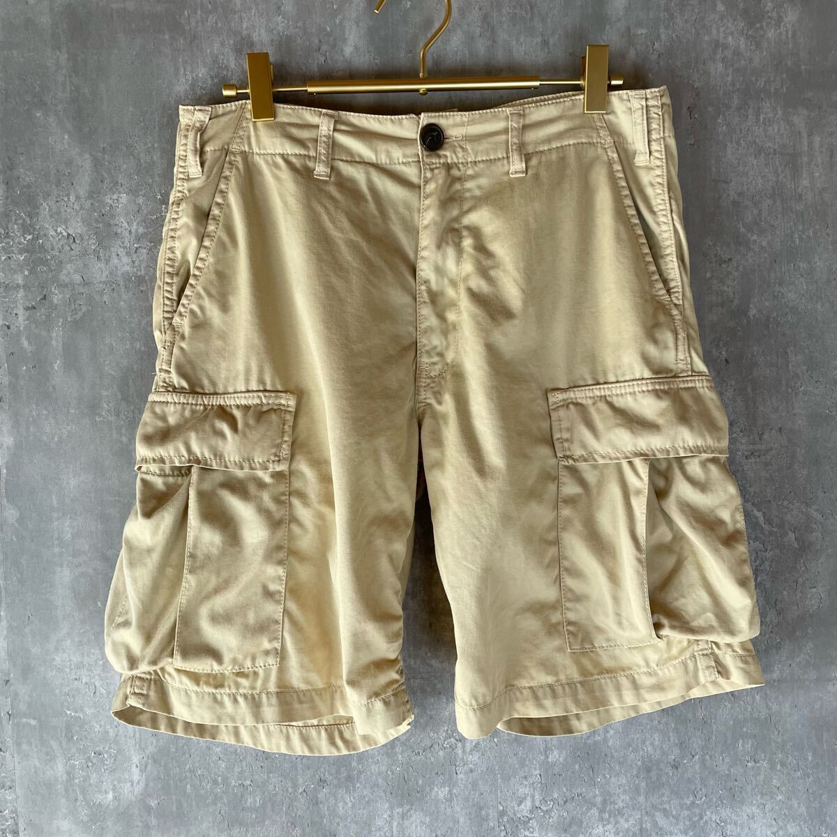 【ポルトガル製】KITSUNE TEE Sサイズ Mサイズ相当ベージュ ショートパンツ Maison ハーフパンツ ショーツ カーゴパンツ ボトムス 高級拍卖