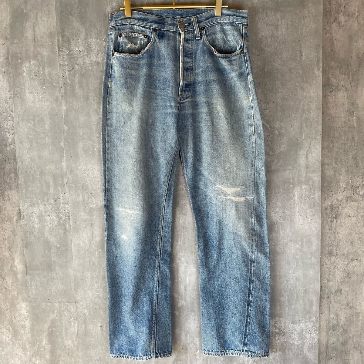 【66前期】Levi's501 シングルステッチ 6工場 約W32 USA製 アメリカ製 リーバイス デニムパンツ ジーンズ 70's スモールe リペア済み拍卖
