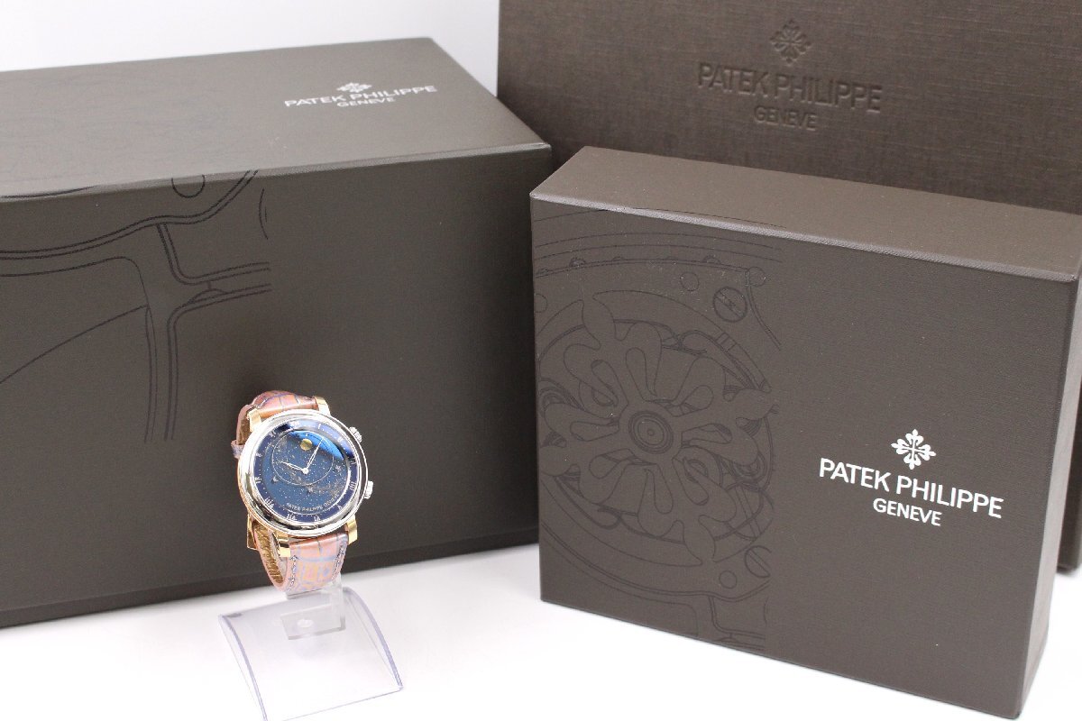 【行董】PATEK PHILIPPE パテック・フィリップ セレスティアル Pt950 18K 自動巻き ムーンフェイズ 5102PR-001 腕時計 付属品 AX000BOM74拍卖