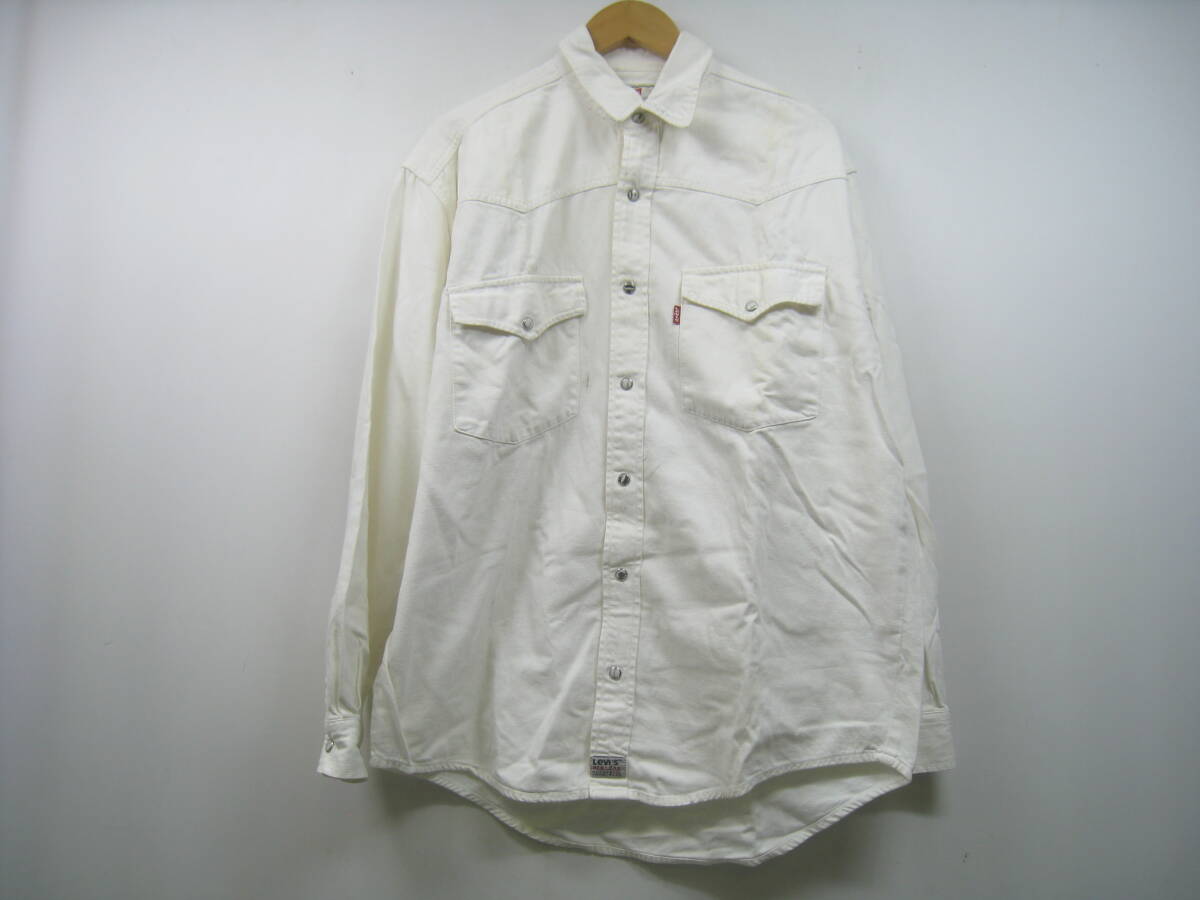 Levis リーバイス ウエスタン デニムシャツ 長袖 60585-1352 白 ホワイト サイズM拍卖