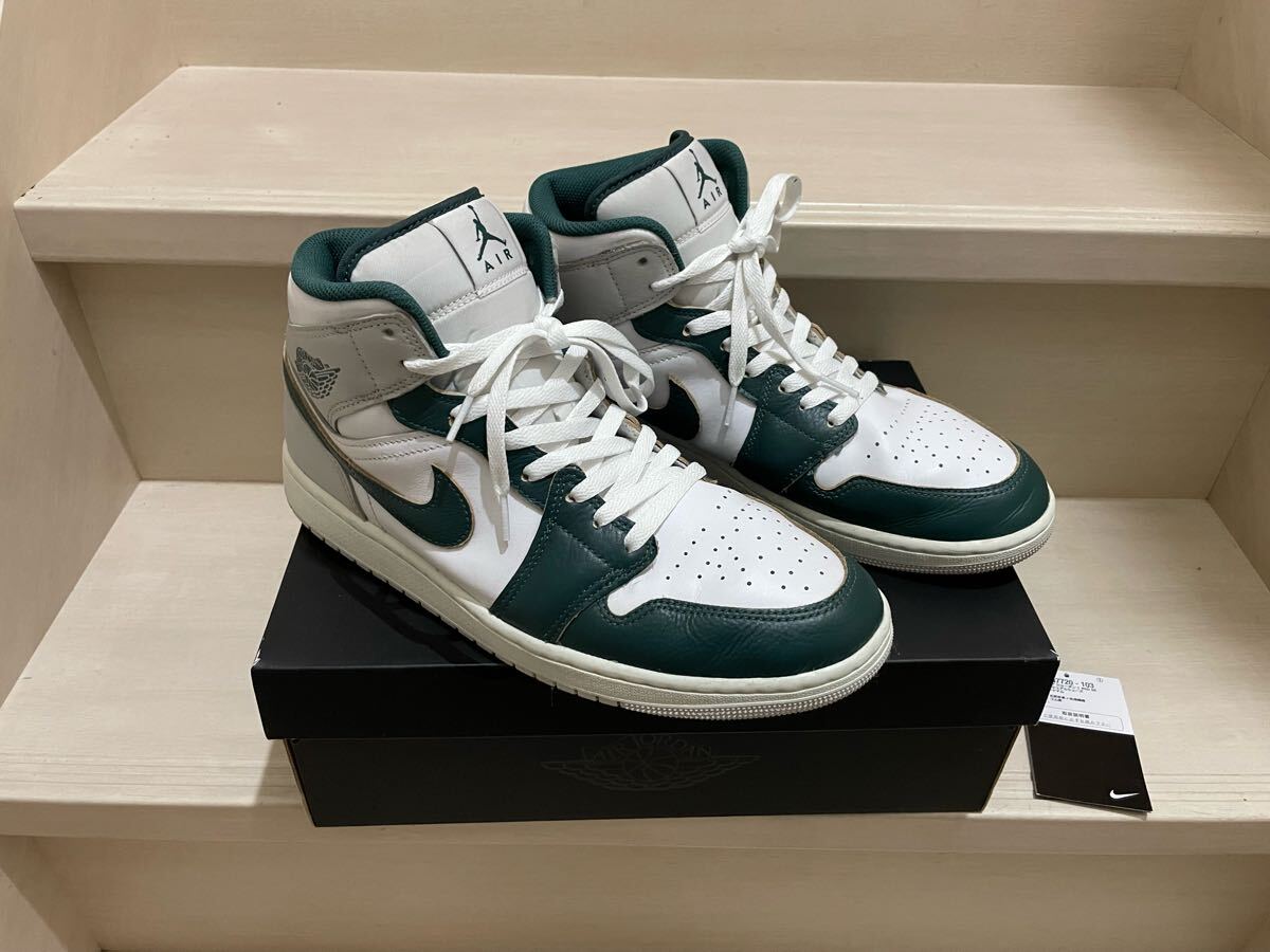 美品 NIKE AIR JORDAN1 MID SE US11 29㎝ 人気色 ラッキーグリーン 本革拍卖