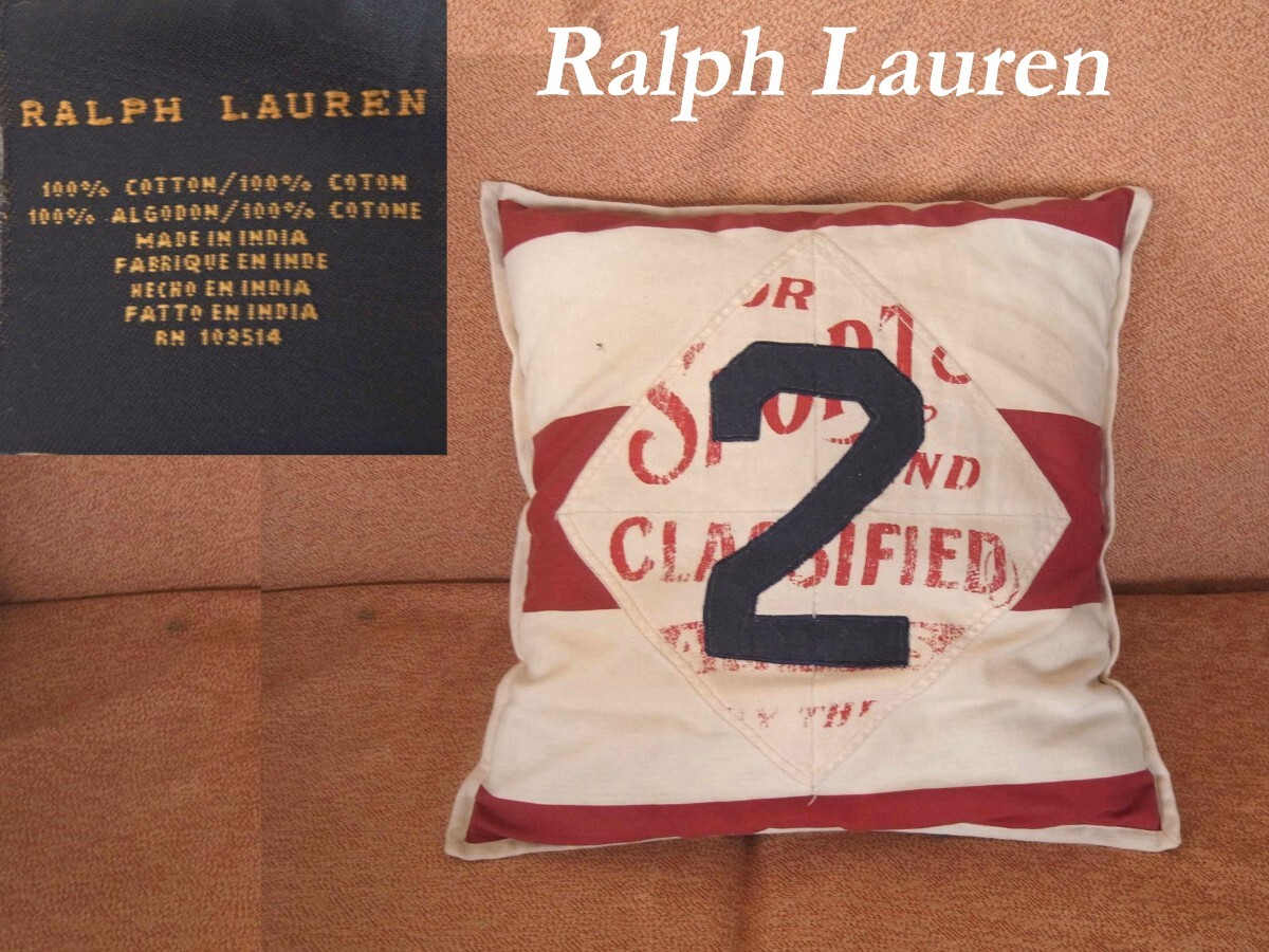 ラルフローレン Ralph Lauren パッチワーク クッション Rugby ナンバーリング VINTAGE インテリア RRL ジャーナル VISVIM モデル拍卖