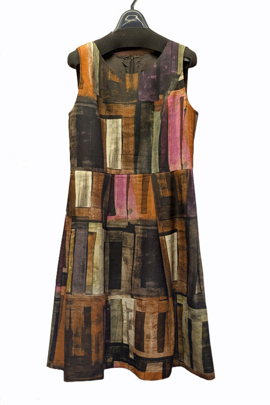 【ANAYI】■美品■アナイ*柄ワンピース*ブラウン系*サイズ36《送料込み!》拍卖