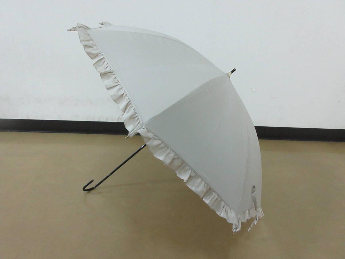 ( せ-A4-8133 )Wpc. ワールドパーティー 日傘 長傘 手開き式 ベージュ フリル おしゃれ かわいい 全長約70cm 半径約45cm 中古拍卖