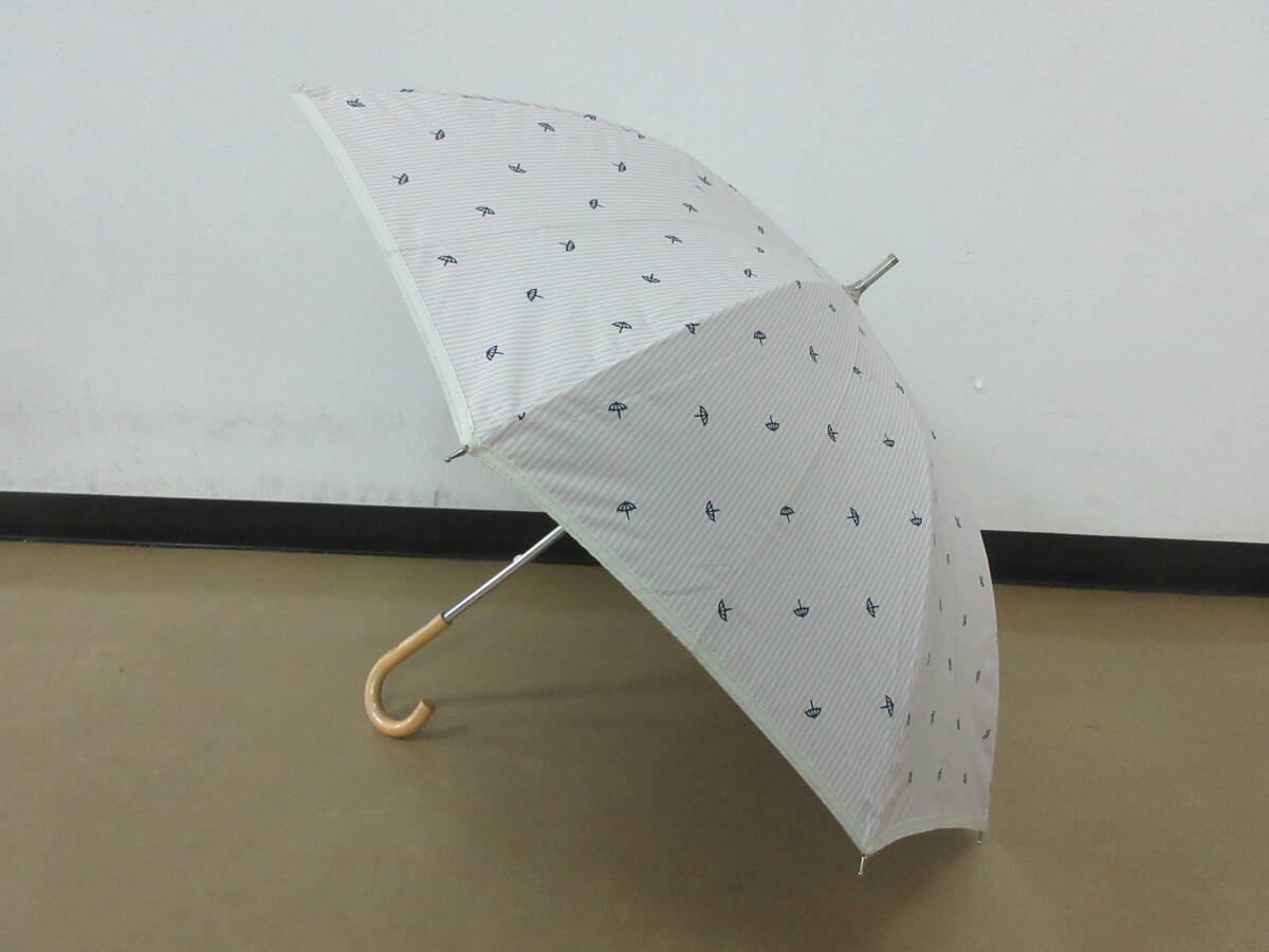 ( せ-A4-8158 )日傘 Arnie Arnold Palmer アーニーアーノルドパーマー 長傘 ホワイト ピンク ストライプ 全長約68~77.5cm 半径約45cm 中古拍卖