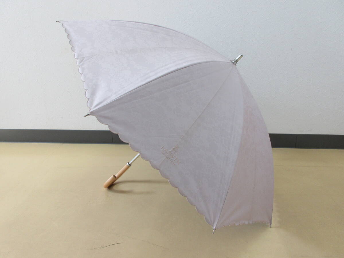 ( せ-A4-8159 )日傘 LANVIN COLLECTION ランバンコレクション 長傘 ピンク ベージュ 全長約65~75.5cm 半径約44cm 中古拍卖