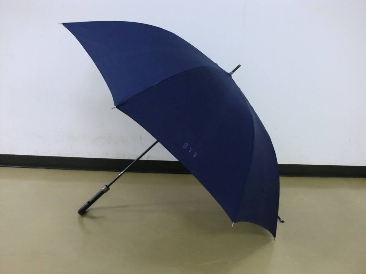 ( せ-A2-8045 )a.v.v アー・ヴェ・ヴェ 長傘 雨傘 手開き式 ネイビー 紺色 メンズ 紳士用 全長約92cm 半径約62cm 中古拍卖