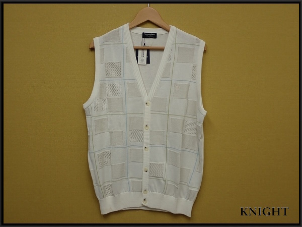 Munsingwear ニットベスト・L△マンシングウェア/ゴルフ/日本製/ウォッシャブル/白/メンズ/25水2-32拍卖