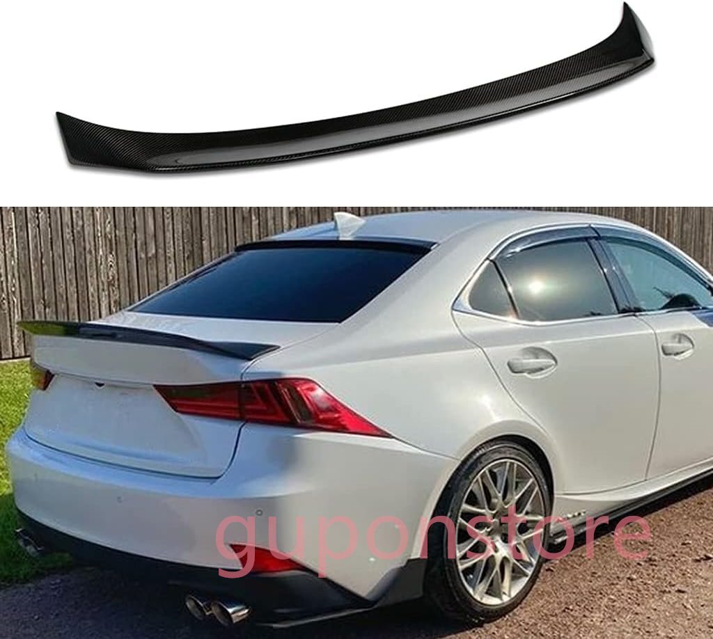 レクサスIS用カーボンファイバーリアスポイラー、2015-2019トランクスポイラーブラックエクステリアアクセサリースタイリングキット拍卖