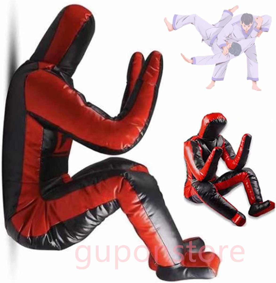 グラップリング ダミー 15~40KG 中空/完成品 柔道用 空手 柔術 格闘技 パンチング 自衛隊 トレーニング ビニール 赤-中空 140cm-4KG拍卖