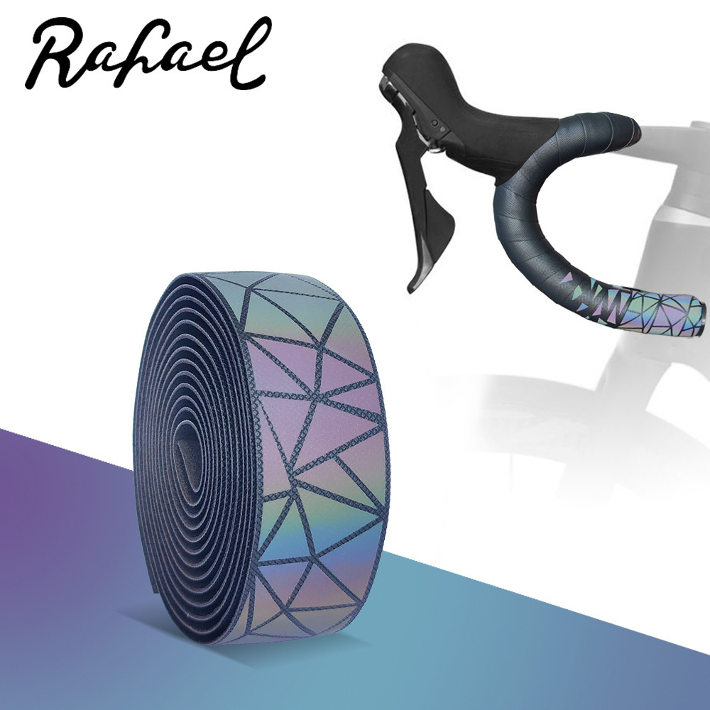 Rafael 反射バーテープ 1ペア 三角柄 ロードバイクハンドルテープ エンドキャップ付 送料無料拍卖