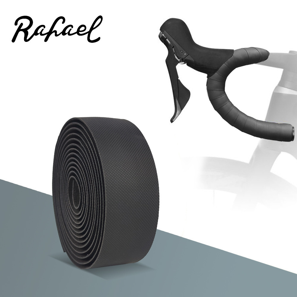 Rafael バーテープ 1ペア 無地黒 ロードバイクハンドルテープ エンドキャップ付 送料無料拍卖