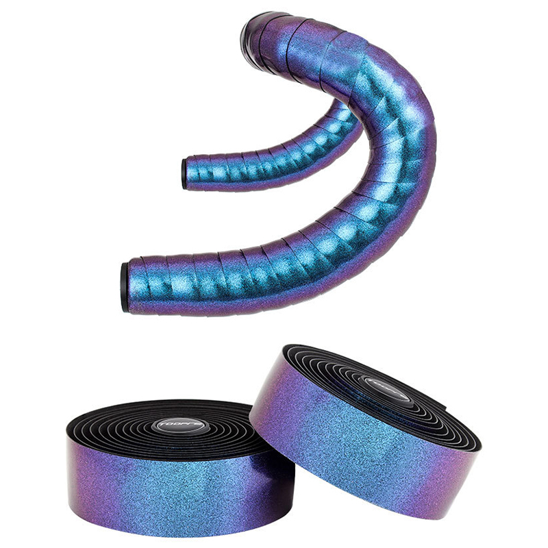 極光色ブルー1ペア ロードバイク バーテープ エンドキャップ付 送料無料拍卖