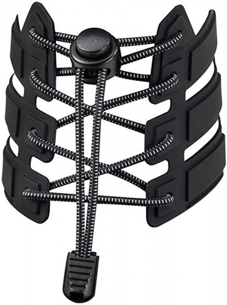 靴ひも 結ばない 靴紐 ほどけない くつひも 伸縮 ゴム 伸びる靴紐 脱ぎ履き ワンタッチ 楽々 大人 子供 レースロック(ブラック)拍卖