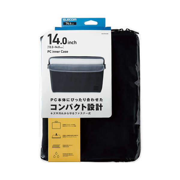 スリムインナーケース ~14インチノートPC対応 コンパクト設計で低反発フラットウレタンフォームが衝撃を効果的に緩和: BM-IBTHF03BK拍卖