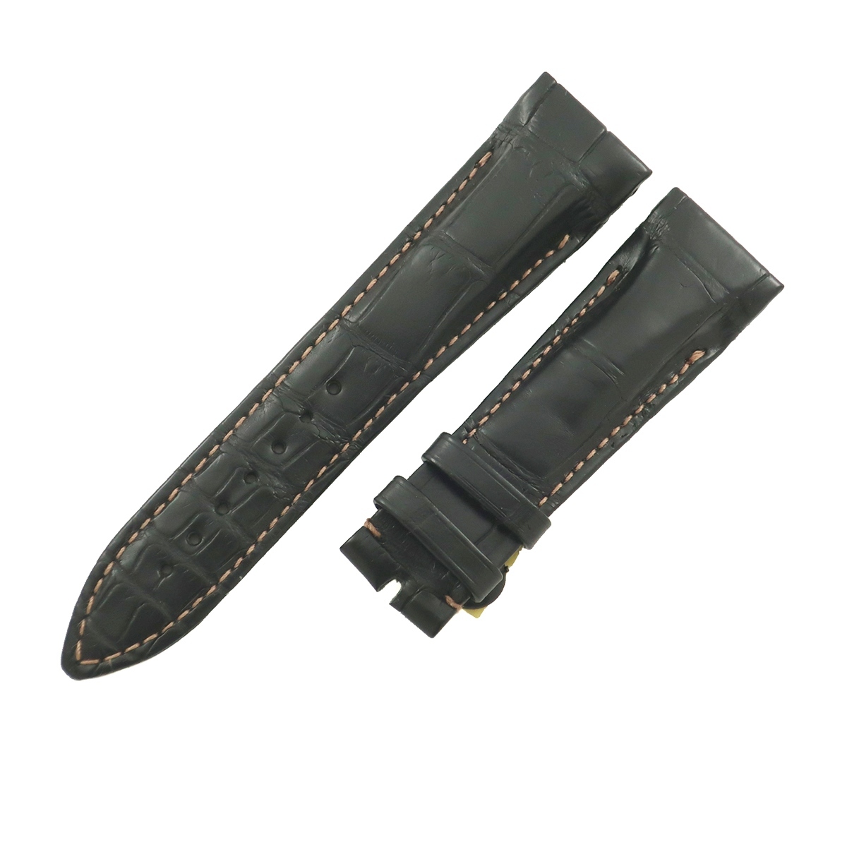 フランクミュラー 腕時計パーツ コンキスタドール グランプリ 8900用 クロコバンド クロコダイル ブラック 未使用 純正 ベルト ロング 22mm拍卖