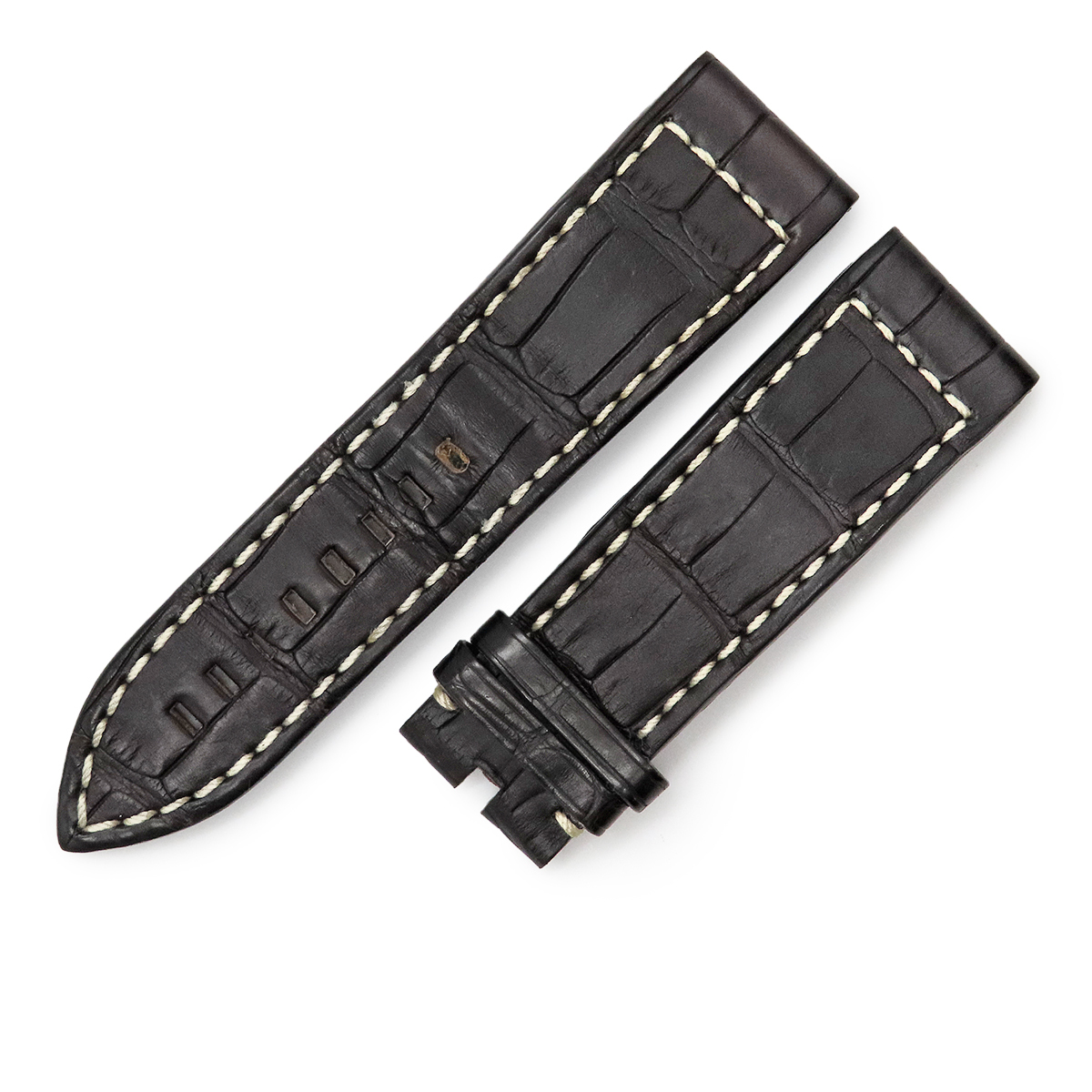ゼニス 腕時計パーツ クロコダイル ブラック 純正 替え クロコ ベルト バンド ストラップ 24mm ブラック 黒 中古拍卖