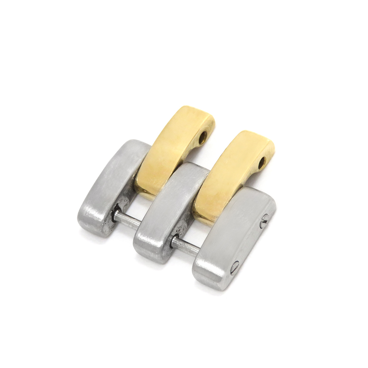 カルティエ 腕時計パーツ パンテール MM用 コマ ステンレススチール シルバー 純正 K18YG×SS コンビ 1コマ パーツ 旧型 15mm 5連 中古拍卖