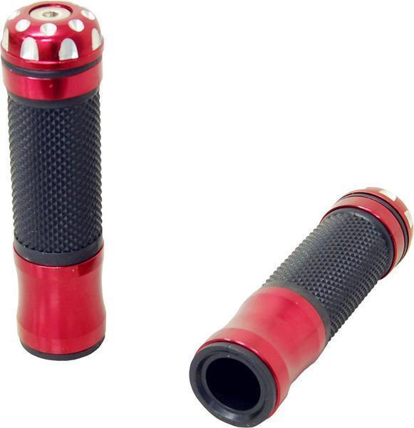 カスタムグリップ左右セット バーエンド付 タイプB 赤 新品 バイクパーツセンター拍卖