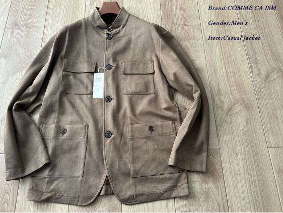新品 定価1.6万円 COMME CA ISM コムサイズム メンズ イタリアンカラー ジャケット ブルゾン Lサイズ キャメル拍卖