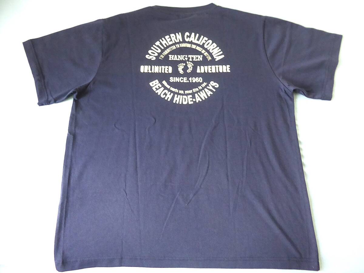 HANGTEN ハンテン カジュアル バックプリント コットン半袖 Tシャツ 3L 濃紺拍卖