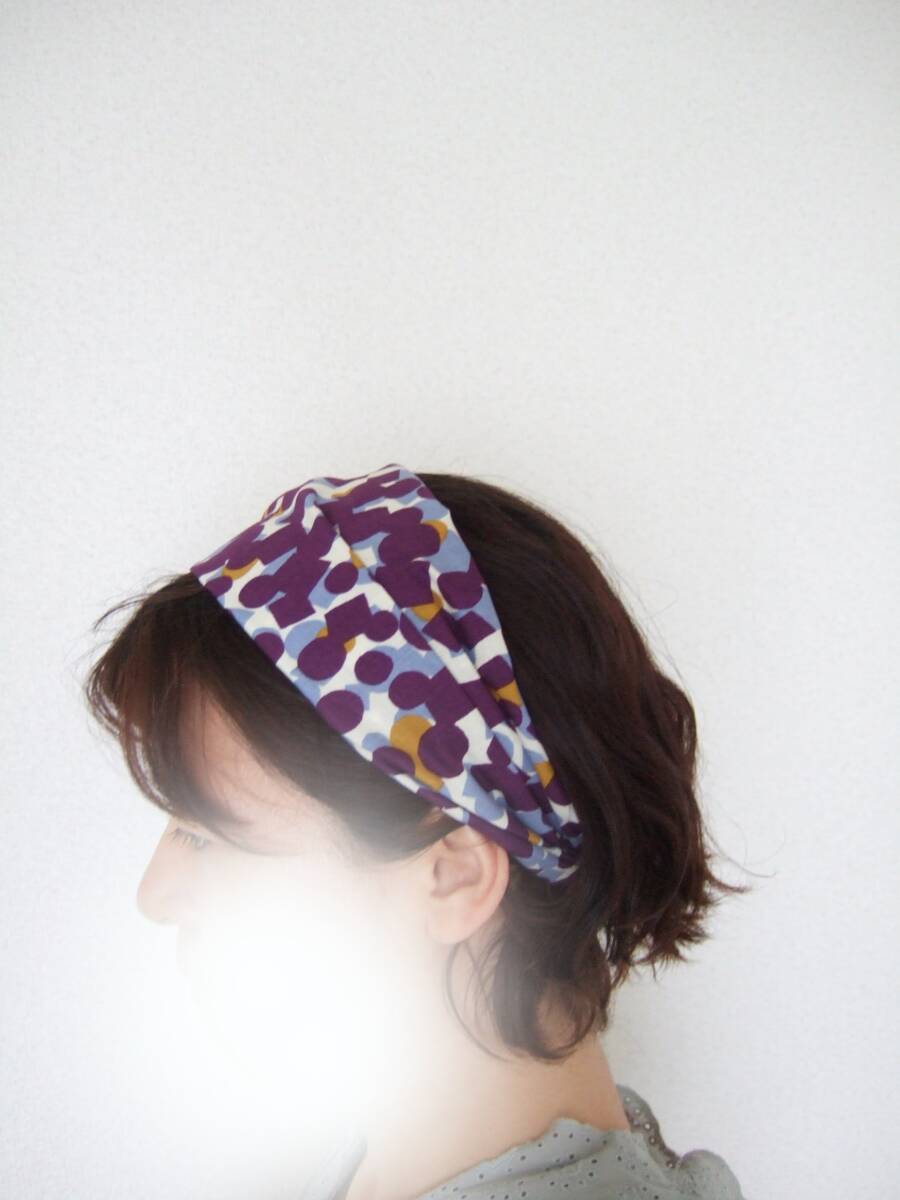 ★即決★ハンドメイド 北欧風 柄と配色が大人かわいい コットンのゆるターバン**ヘアバンド 家事のスイッチターバンにも拍卖